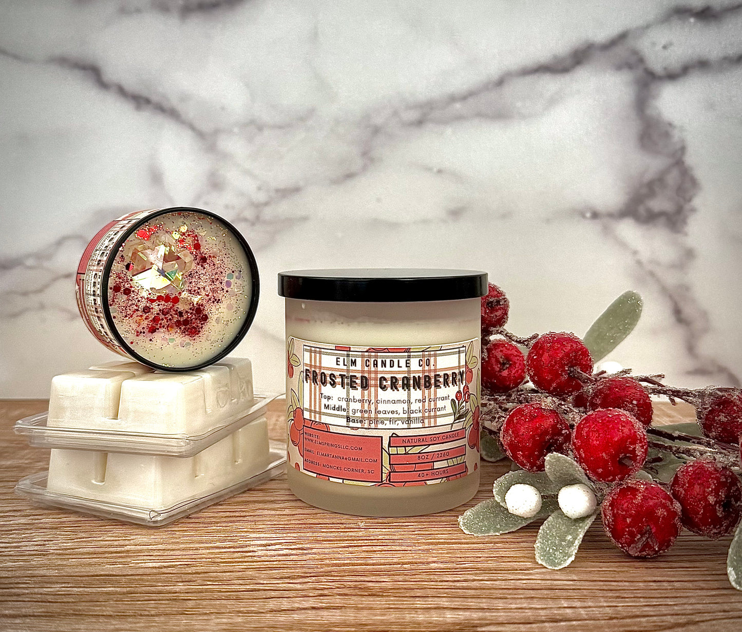Frosted Cranberry Soy Wax Candle