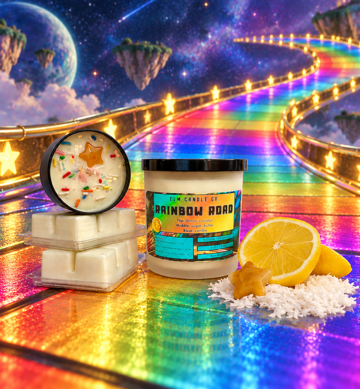 Rainbow Road Soy Candle